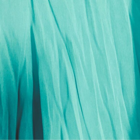 Aqua blue green stretchy crinkle skirt elasticated waist 34” size L mermaidcore - Picture 5 of 9